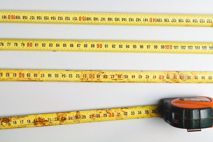 photograph of several lengths of measuring tape